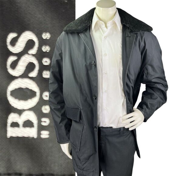 HUGO BOSS XXL REMOVABLE Sherpa Collar Water Repellent Insulated Quilted Lining - Picture 1 of 13